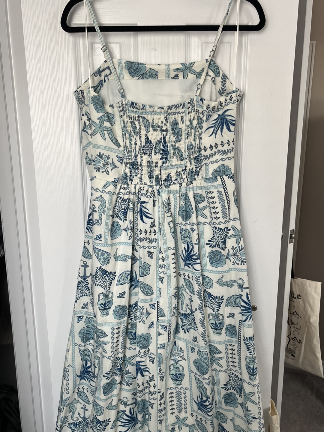Blue and White Seashell Midi Dress - photo 4