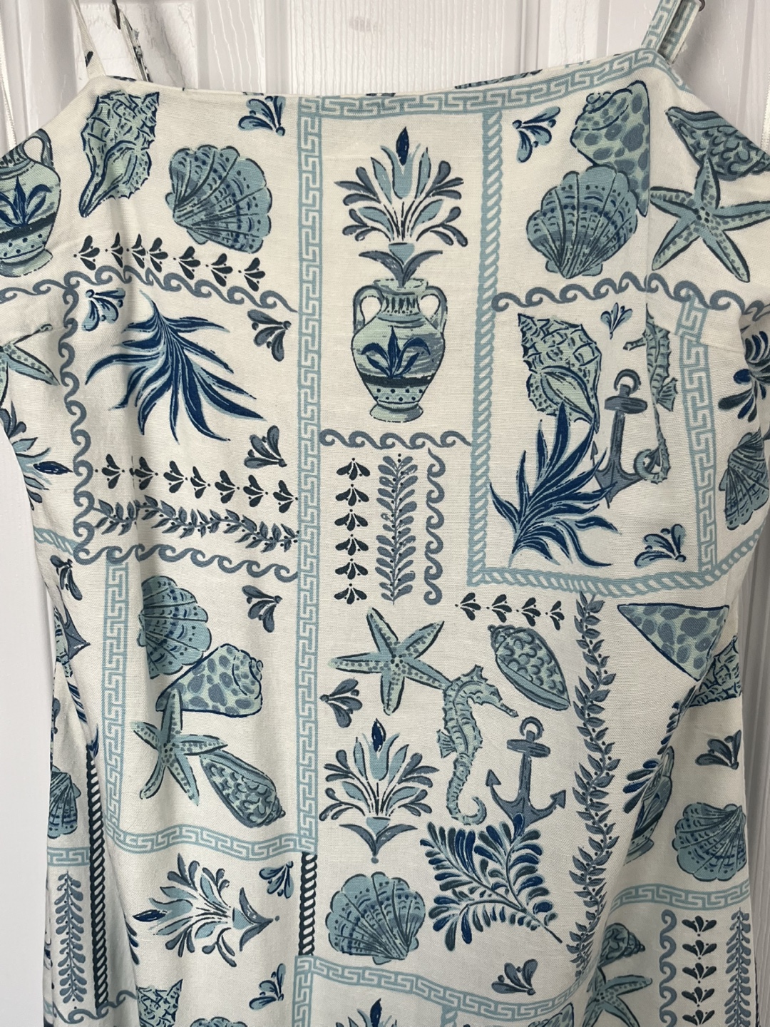 Blue and White Seashell Midi Dress - photo 3