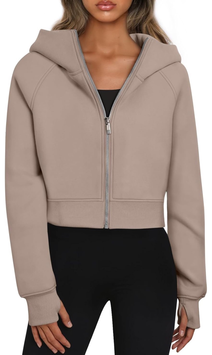 NEW! Y2K Zip-Up Crooped Fleece Hoodie