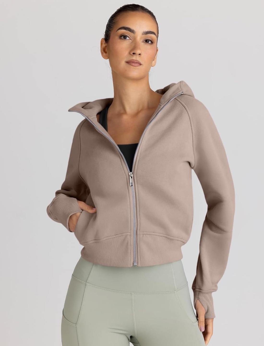 NEW! Y2K Zip-Up Crooped Fleece Hoodie - photo 2