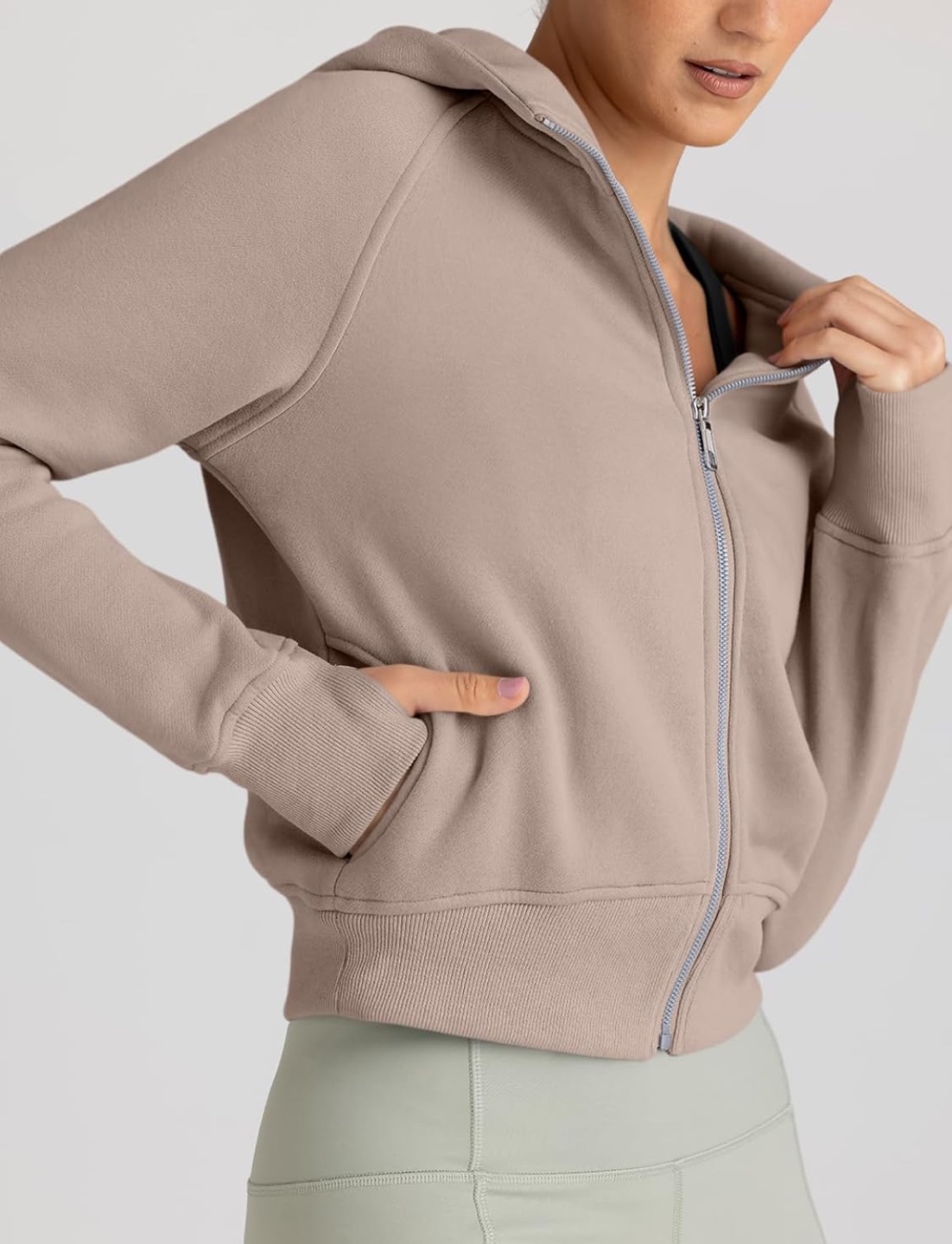 NEW! Y2K Zip-Up Crooped Fleece Hoodie - photo 4