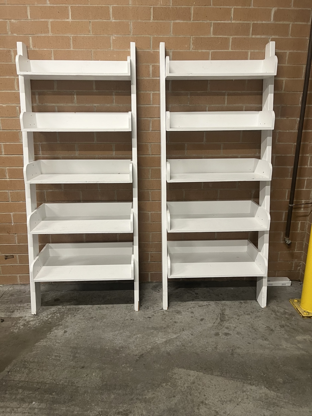 Pair of White Ladder Shelves