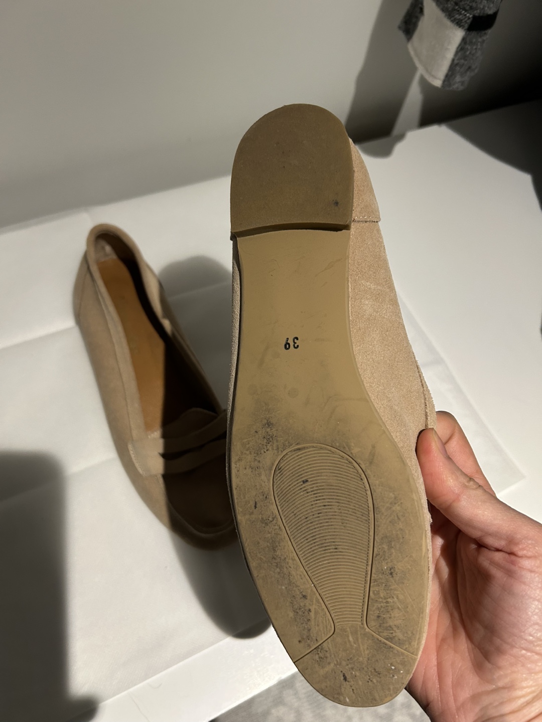 Women's Beige Suede Loafers - Size 38 - photo 3