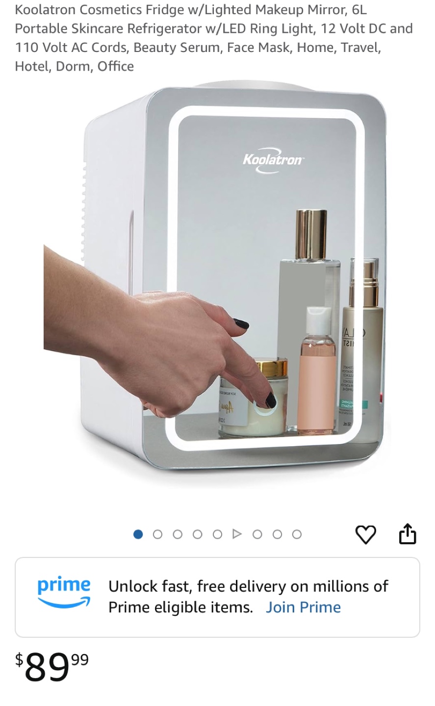 Koolatron Cosmetics Fridge with adjustable light