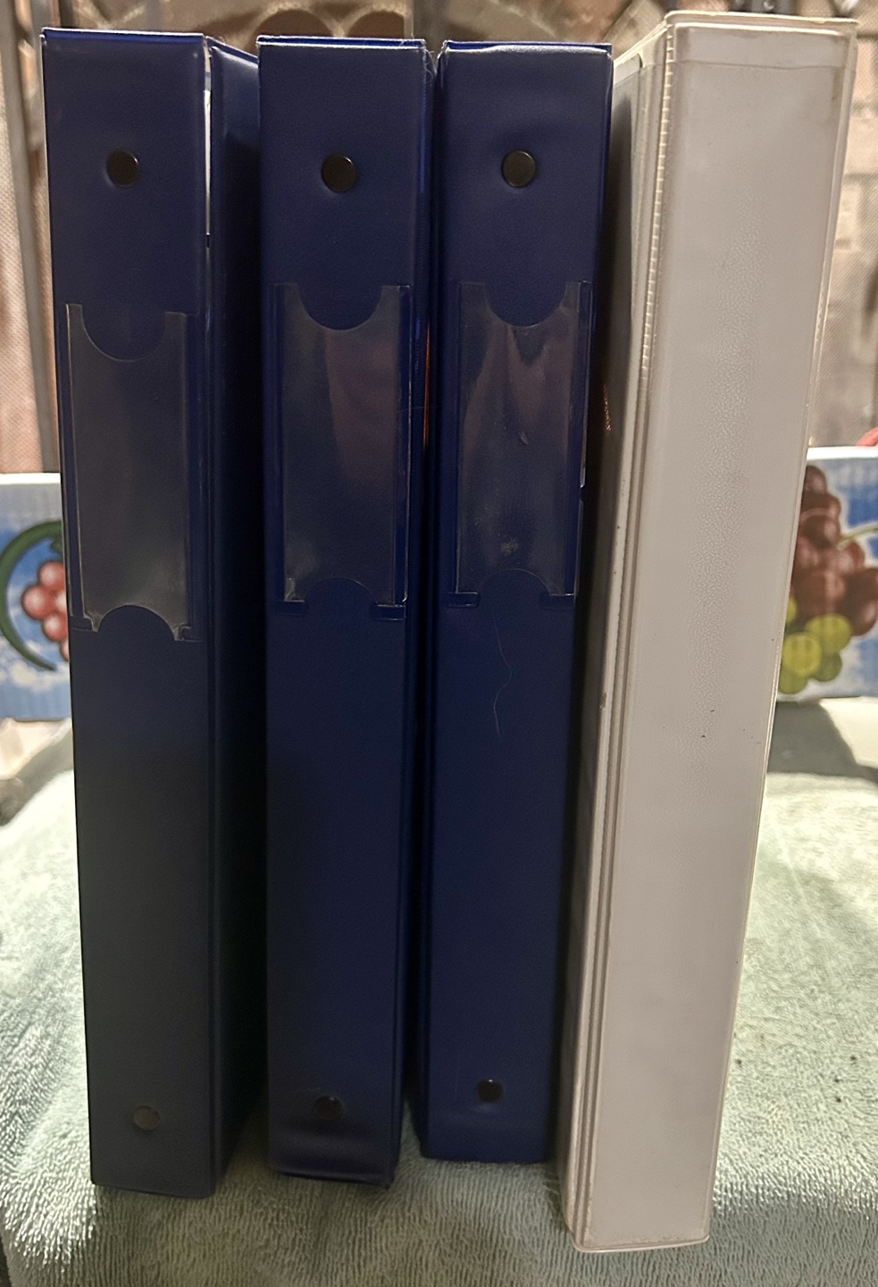 Three Blue, Two Red and One White 3-Ring Binders
