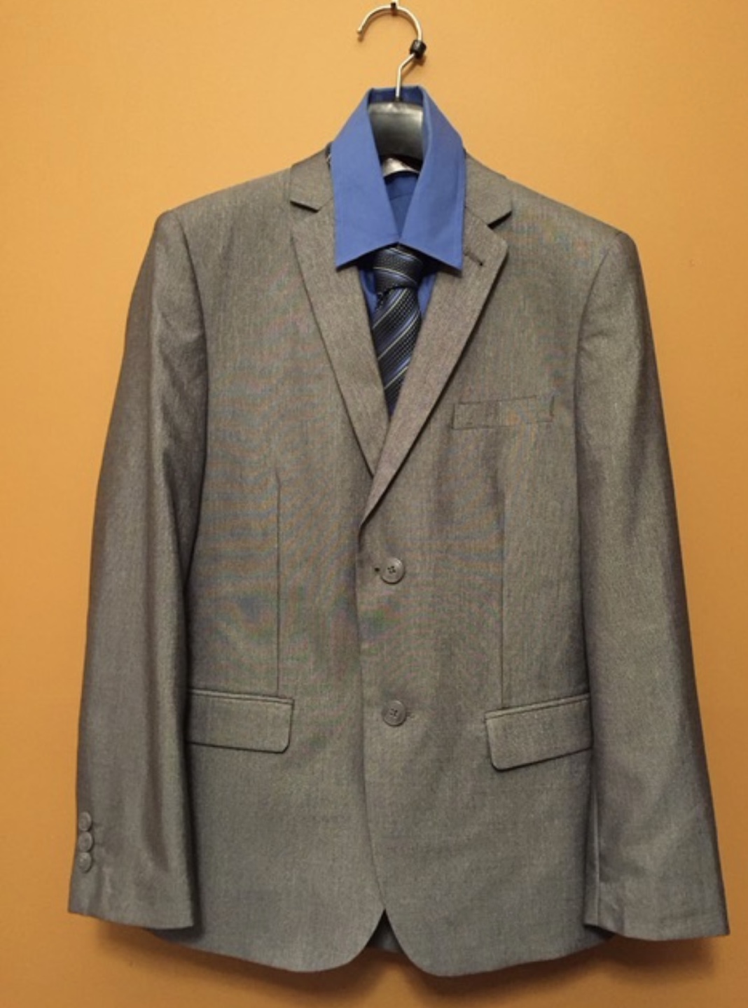 Boy’s Grey Suit Size 14 with Blue Shirt and Tie