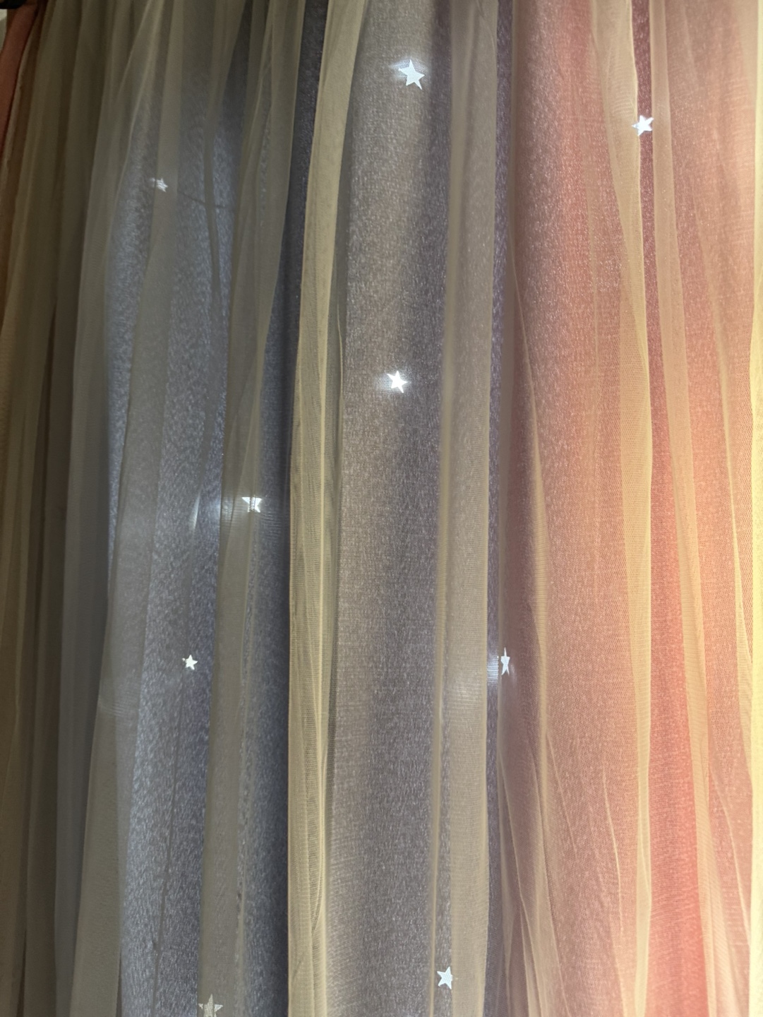 2pcs -Sheer Star Curtains - Light Filtering
