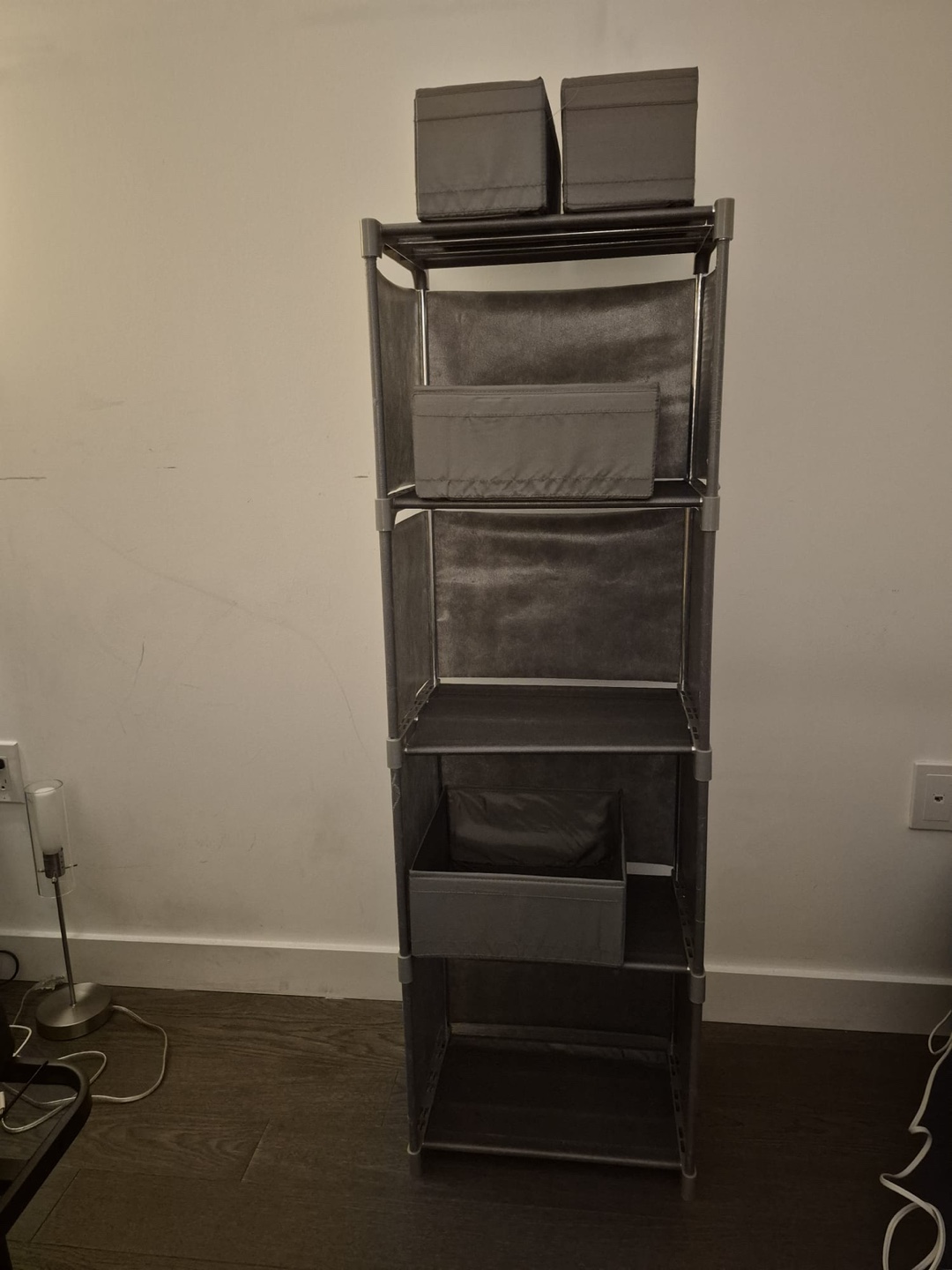 Grey Fabric Storage Organizer with Drawers