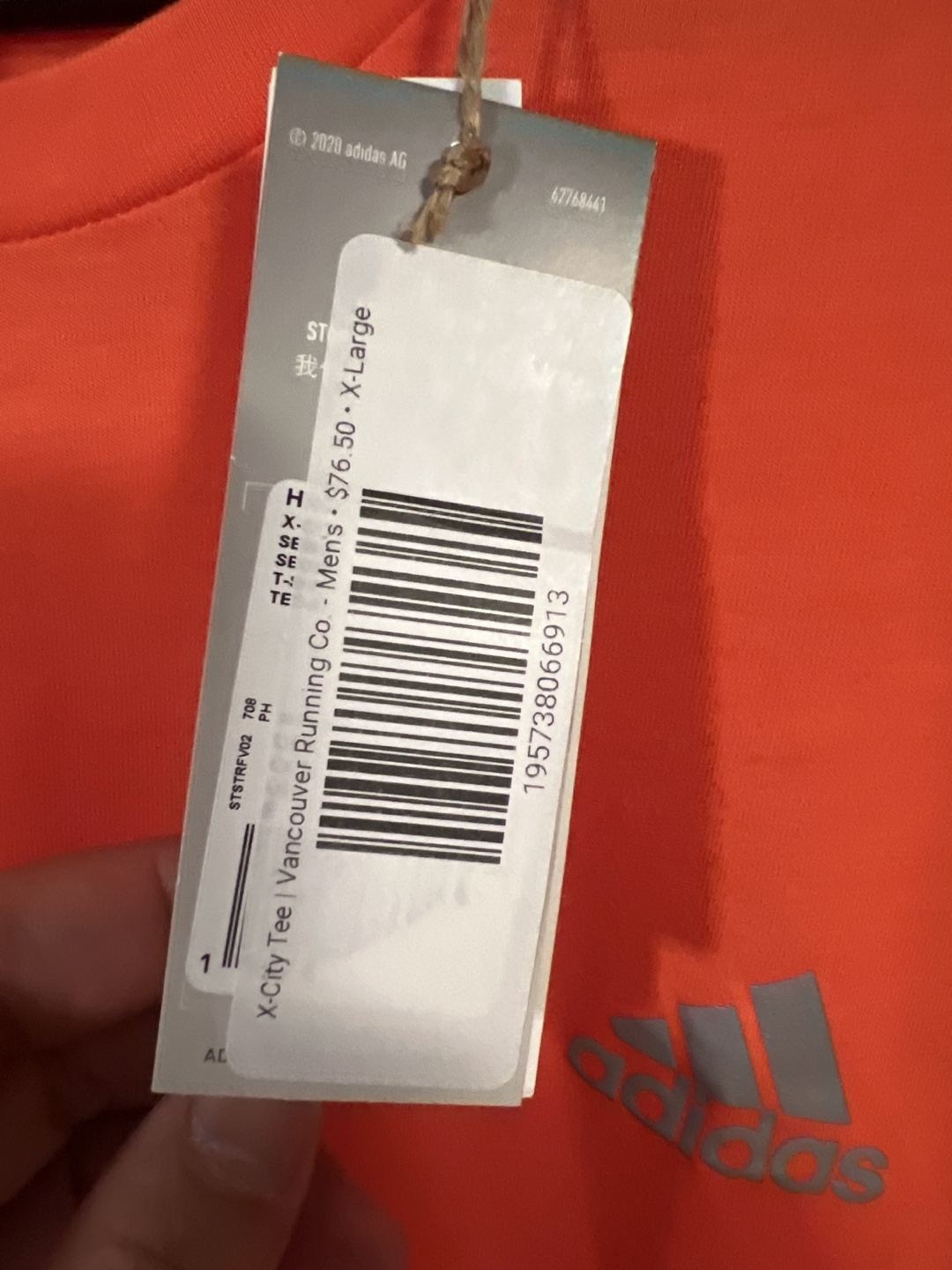 Adidas x Vancouver Running Co. Men's Orange T-Shirt - XXL - photo 3