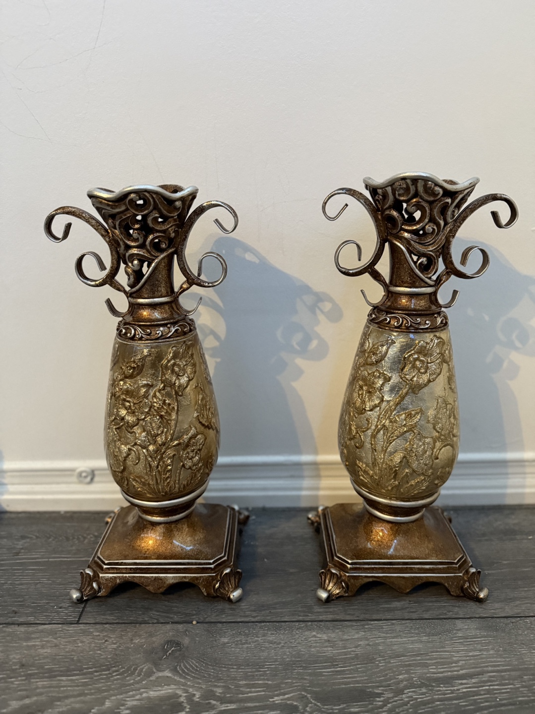 Pair of Ornate Gold Candle Holders