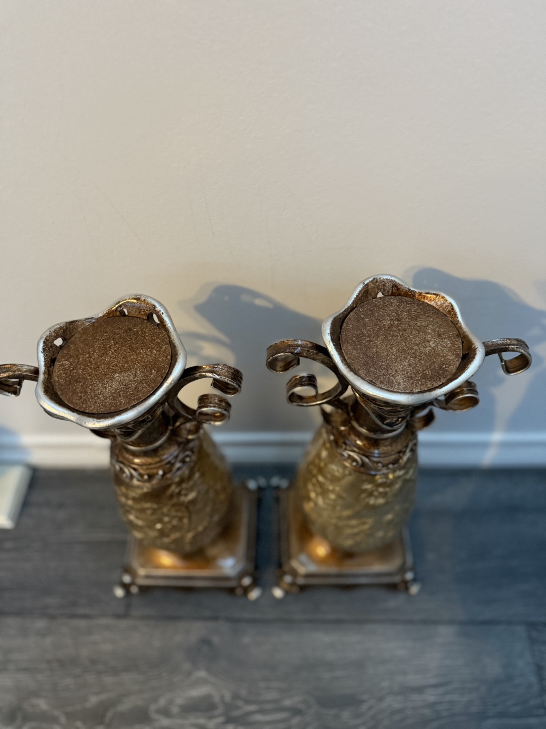 Pair of Ornate Gold Candle Holders - photo 3