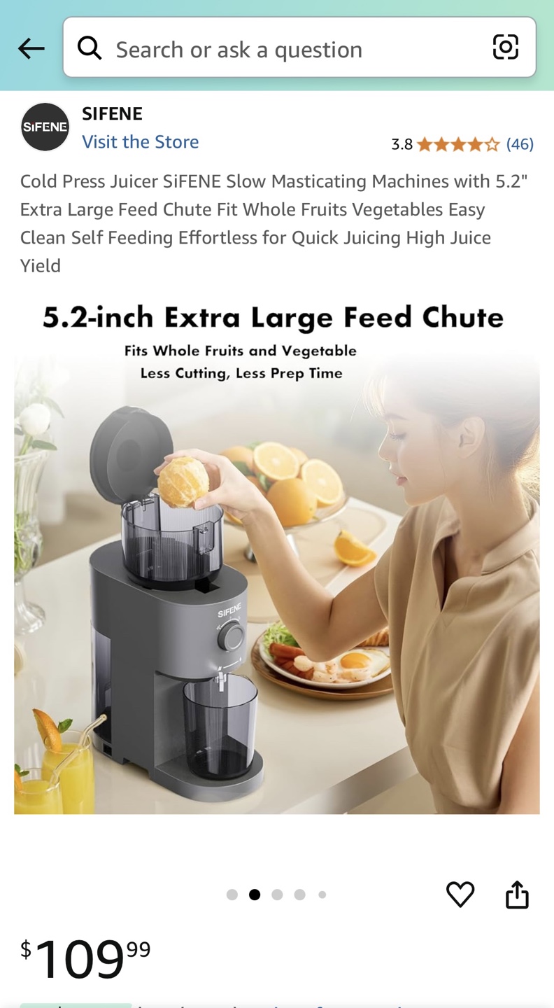 Brand New Cold Press Juicer with 5.2" Extra Large Feed Chute - photo 4