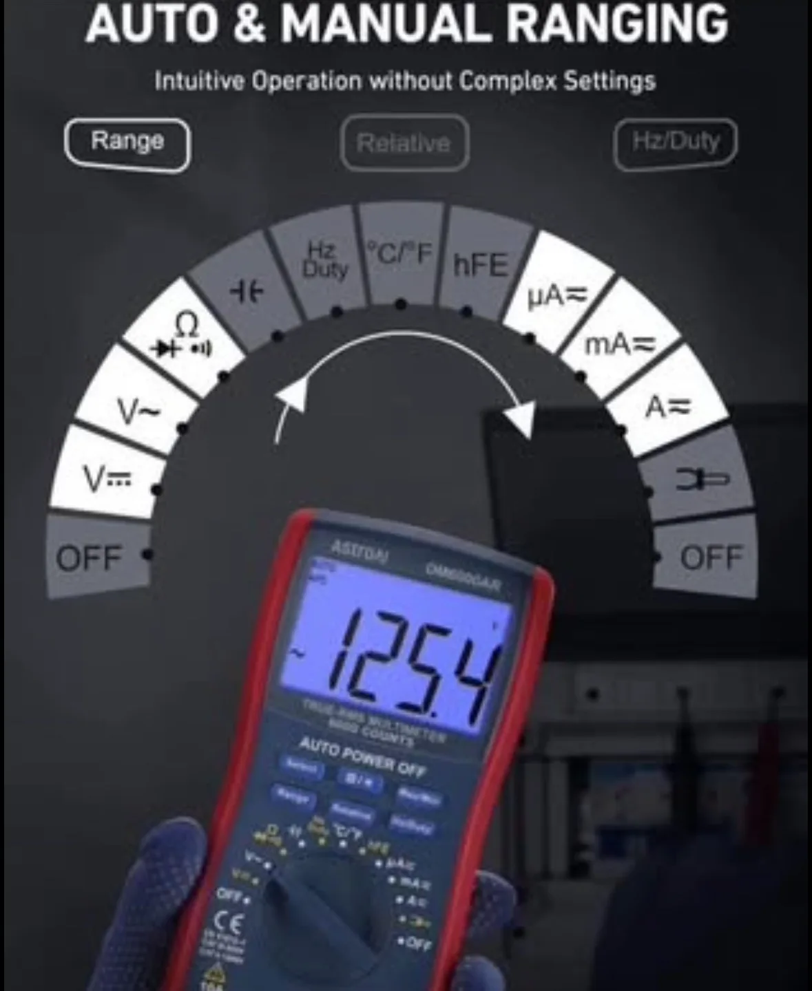 Multimeter 6000, Auto Range Multimeter Tester with Volt Amp Ohm, image indicator(3)