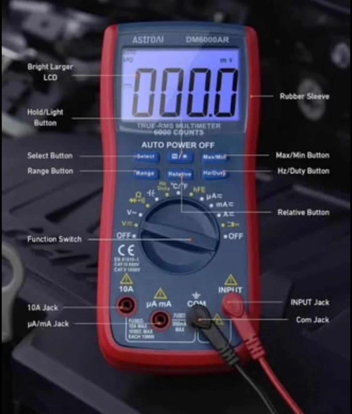 Multimeter 6000, Auto Range Multimeter Tester with Volt Amp Ohm, image indicator(4)
