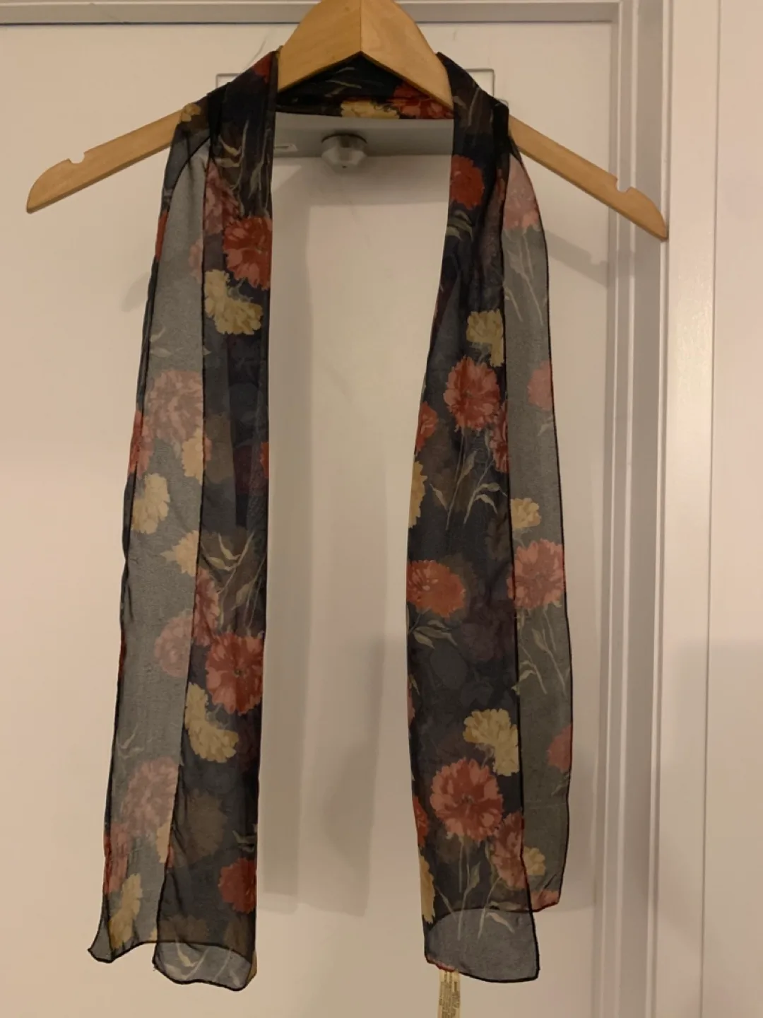 Long rectangular semi sheer scars with floral pattern image indicator(3)