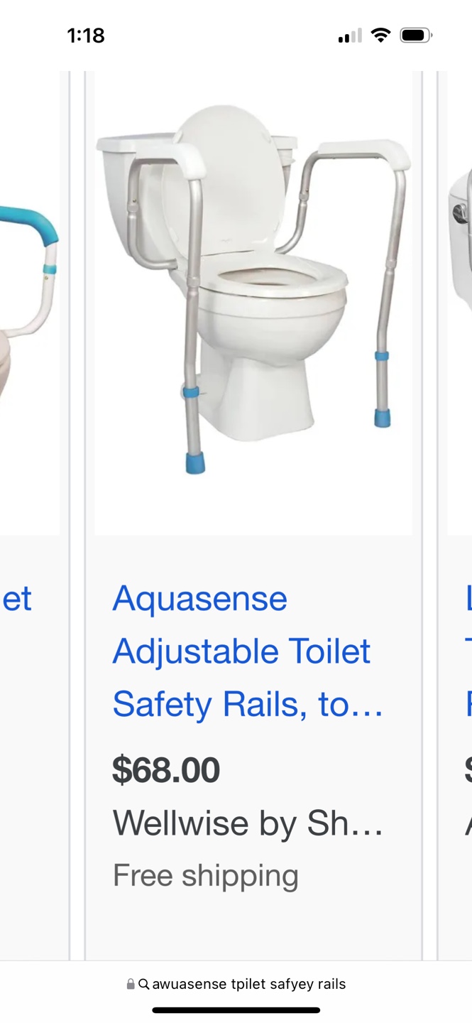 Aquasense Adjustable Toilet Safety Rails - photo 4
