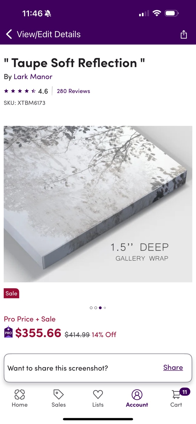 Lark Manor Taupe Soft Reflection Canvas Wall Art - photo 4