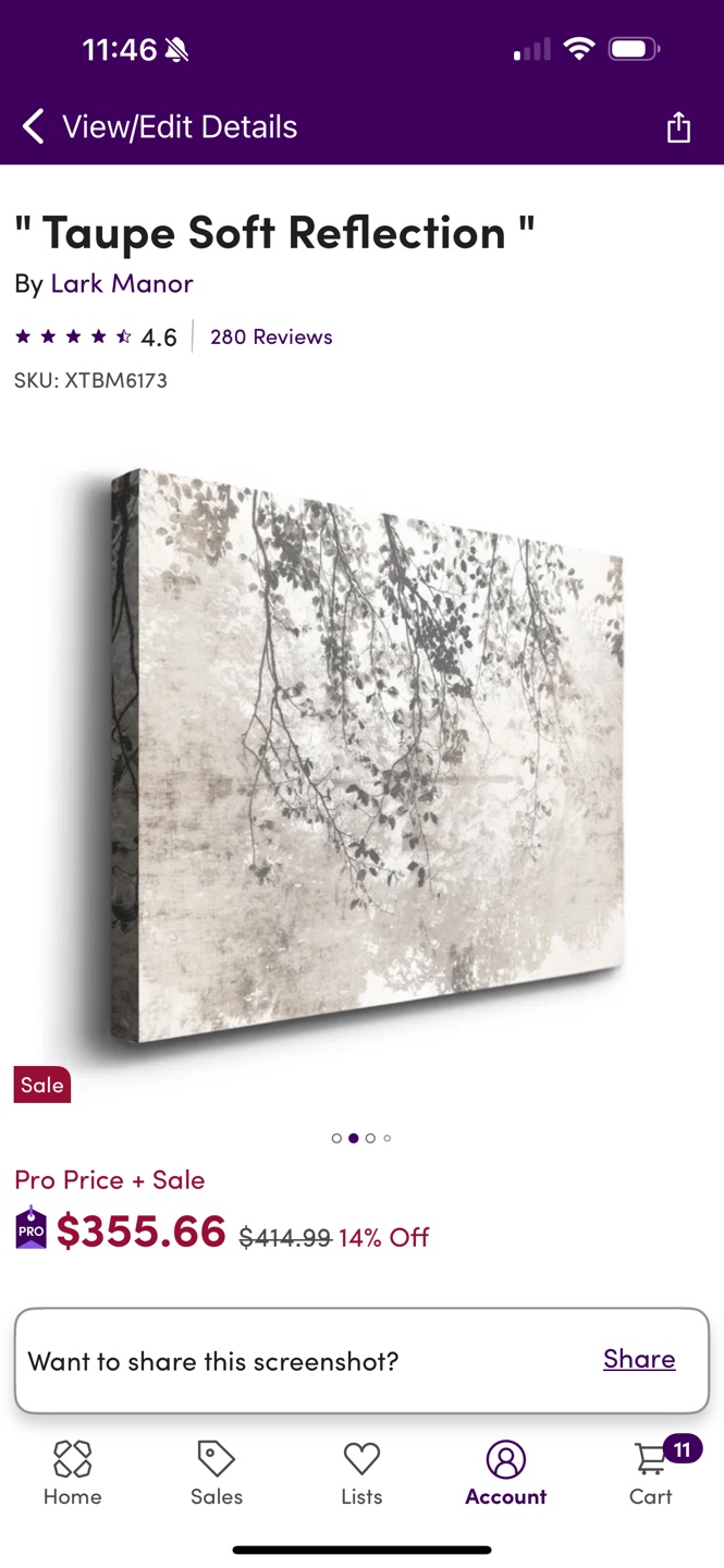 Lark Manor Taupe Soft Reflection Canvas Wall Art - photo 3