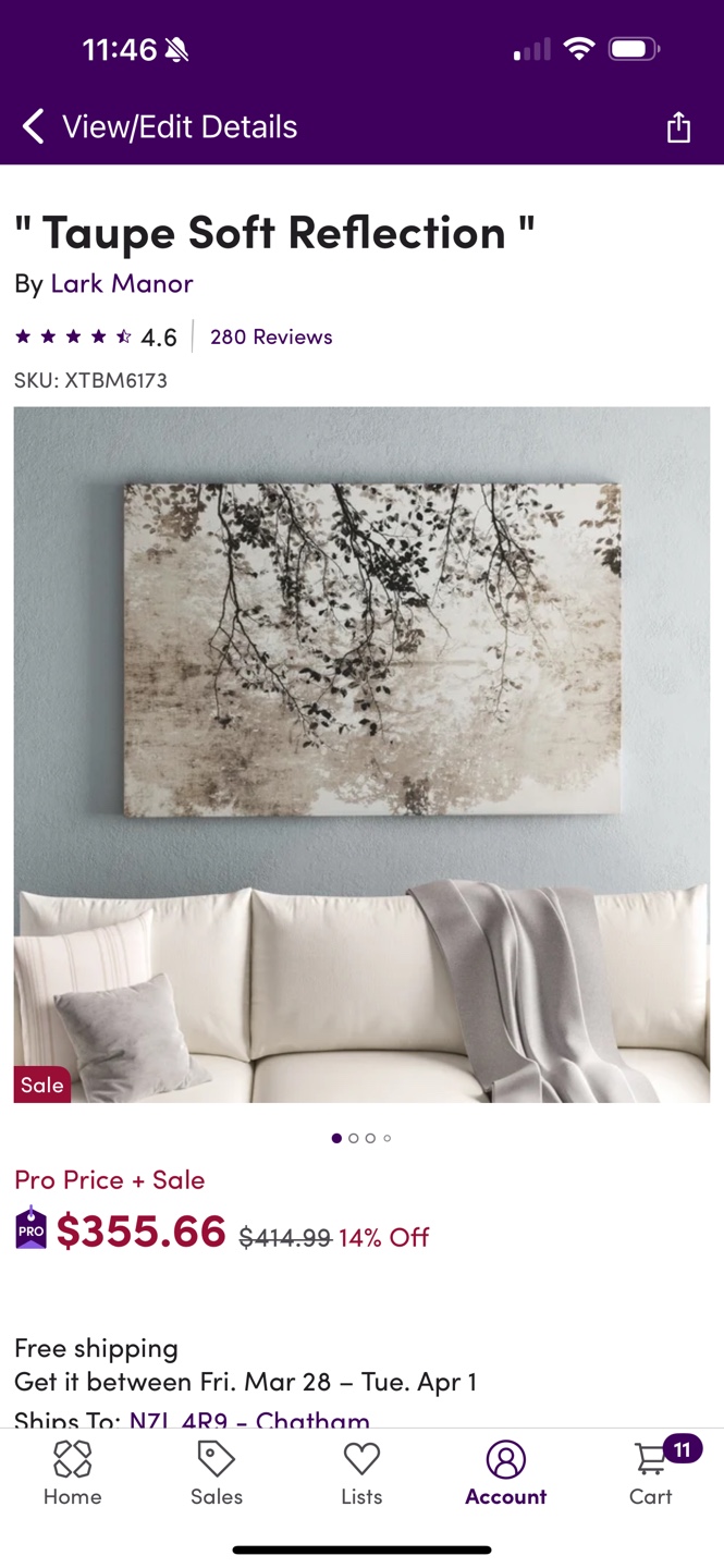 Lark Manor Taupe Soft Reflection Canvas Wall Art - photo 2