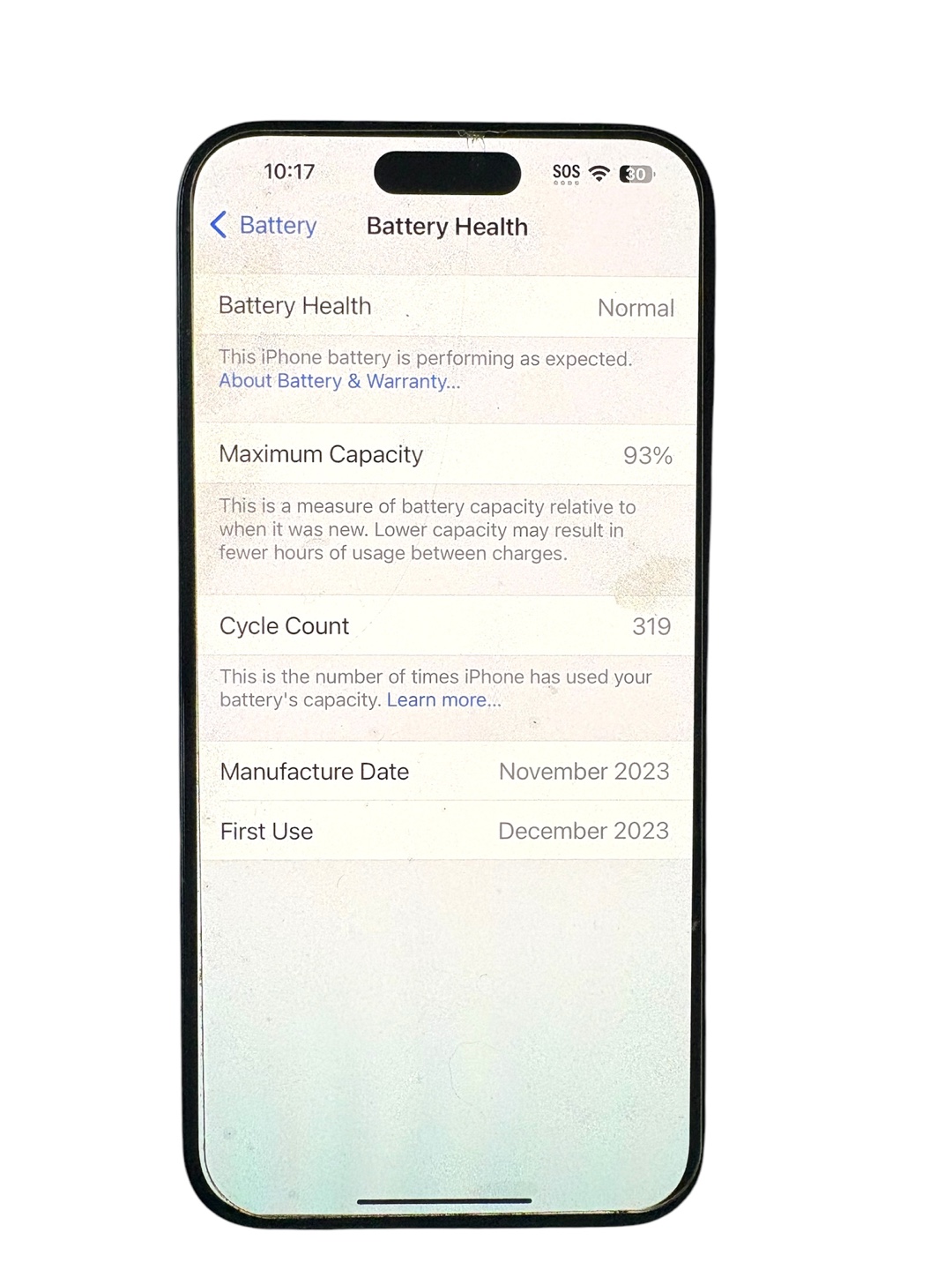 iPhone 15 pro max -93% buttery life - photo 4