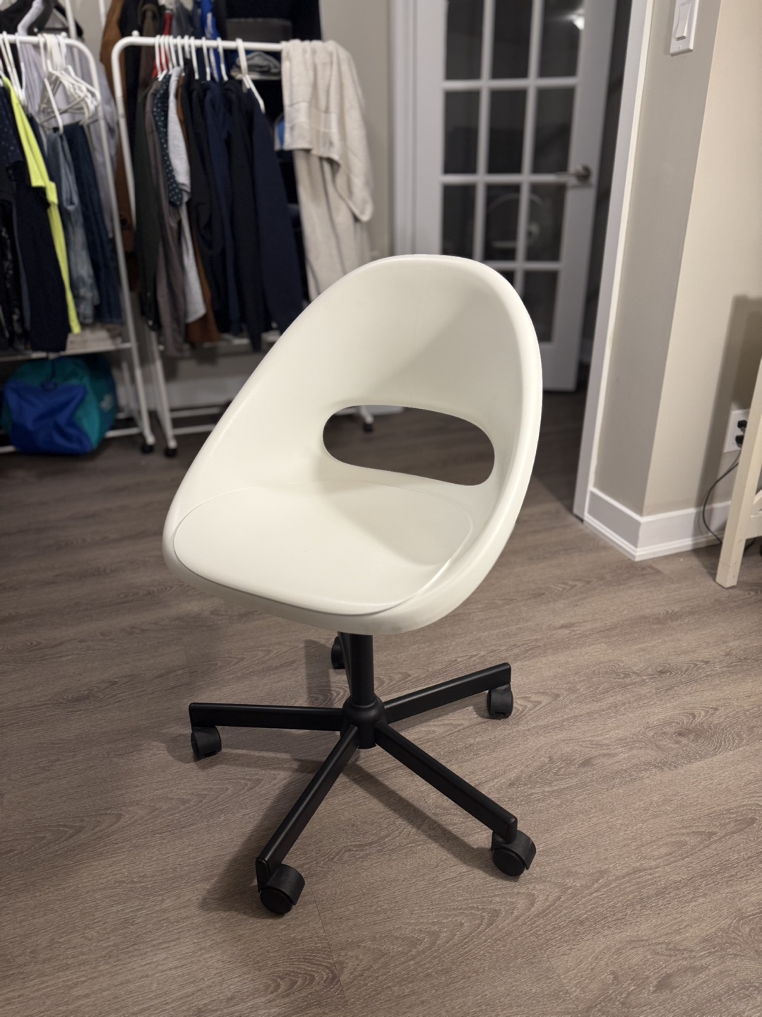 White IKEA swivel chair