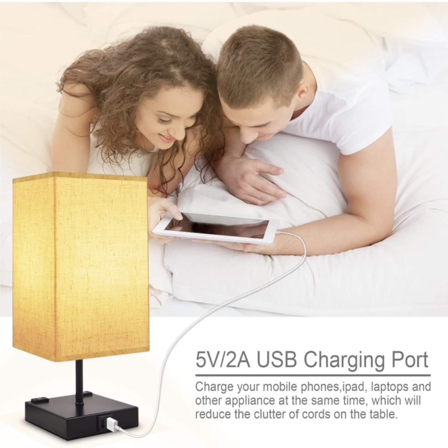 Touch Control Table Lamp with Charging Ports - photo 5