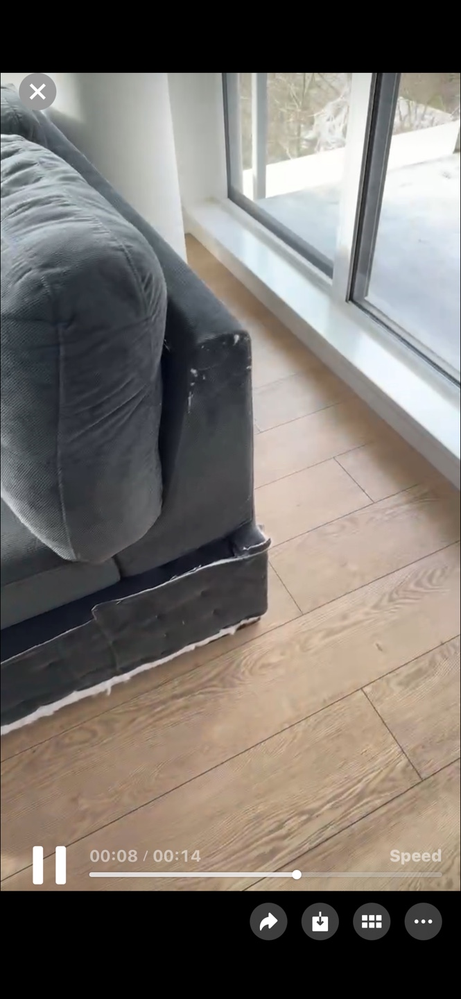 Grey Sectional Sofa with Minor Damage - photo 3