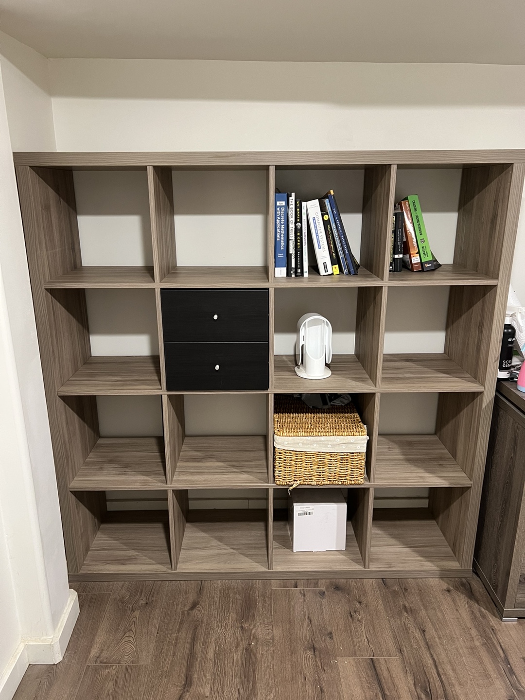 IKEA 4x4 KALLAX shelf grey walnut - photo 2