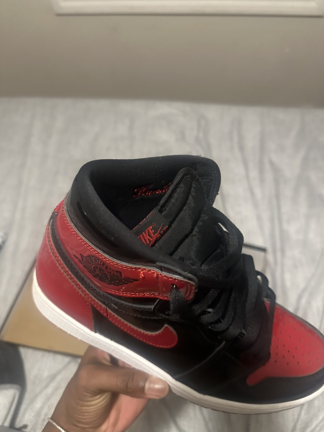 Air Jordan 1 Retro High OG Patent Bred - photo 2