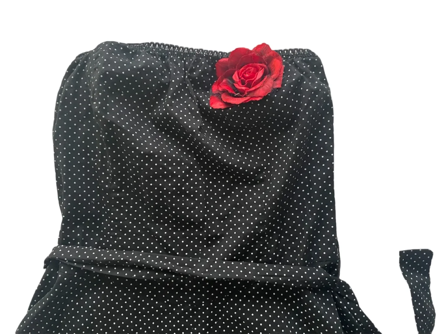 M Collection Black and White Polka Dot Dress image indicator(2)