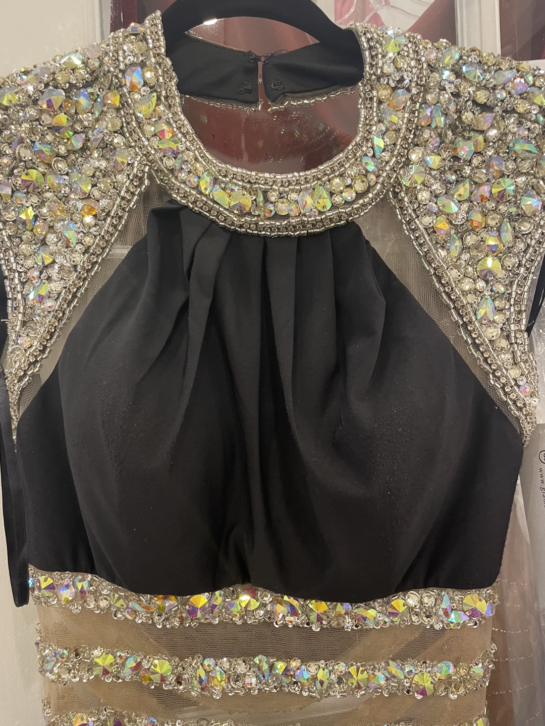 Stunning Black Beaded Evening Gown - photo 3