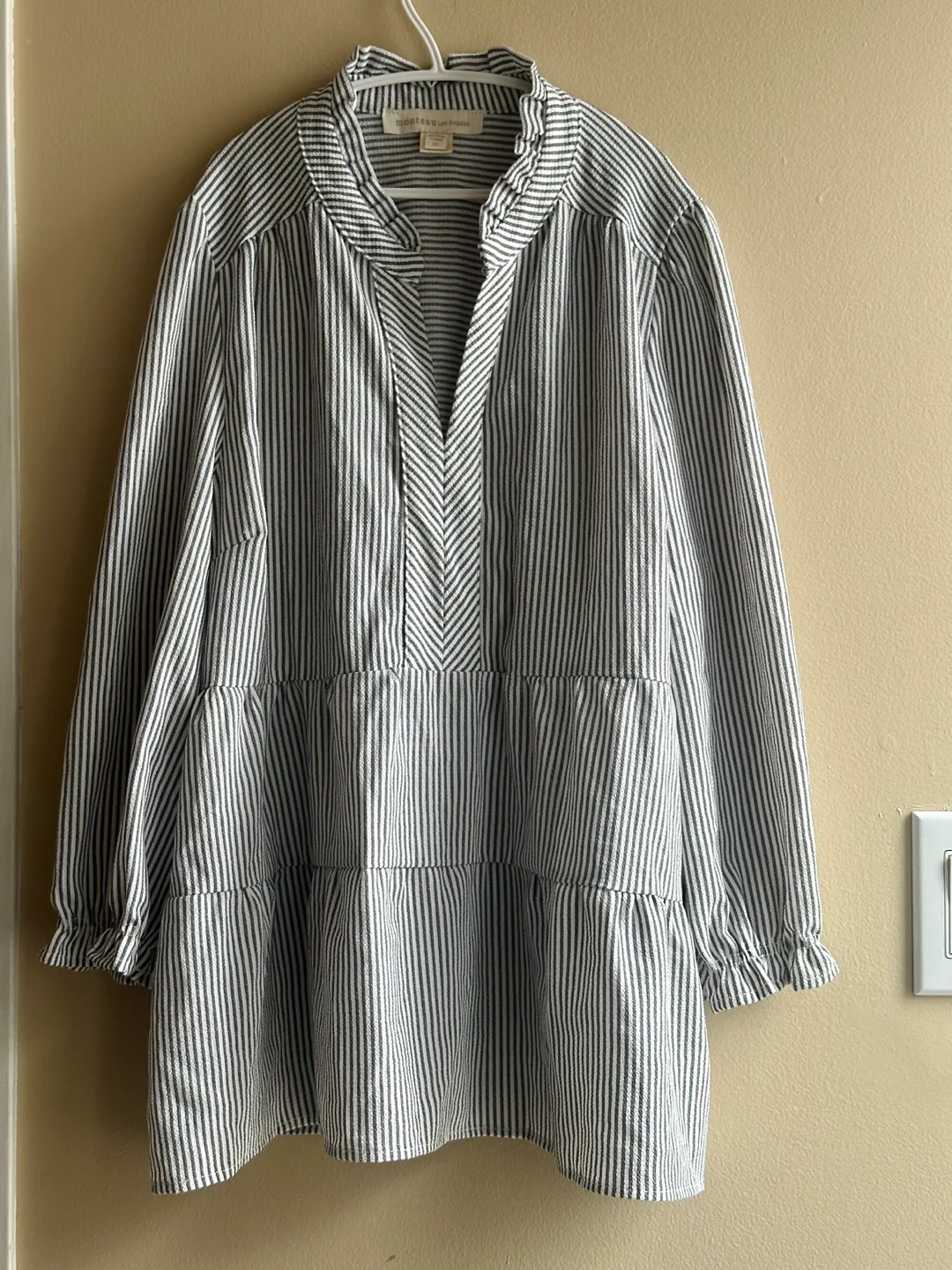 Monteau Los Angeles Striped Blouse, Size XL thumbnail