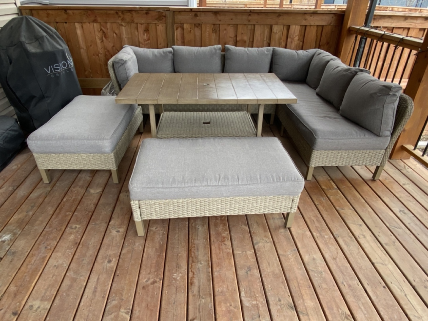 Brown Wicker Outdoor Dining Patio Set - photo 2