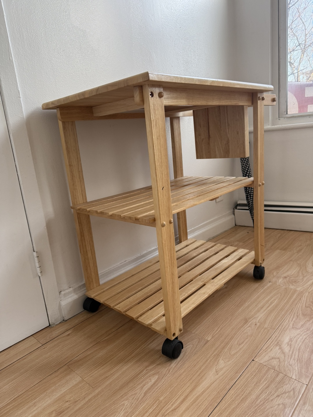 Wooden Kitchen Cart with Knife Block - photo 2