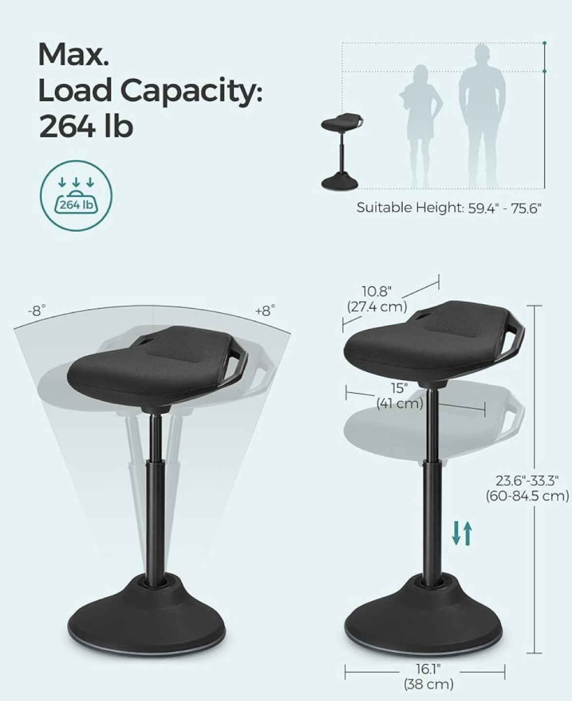 Adjustable Height Ergonomic Kneeling Stool