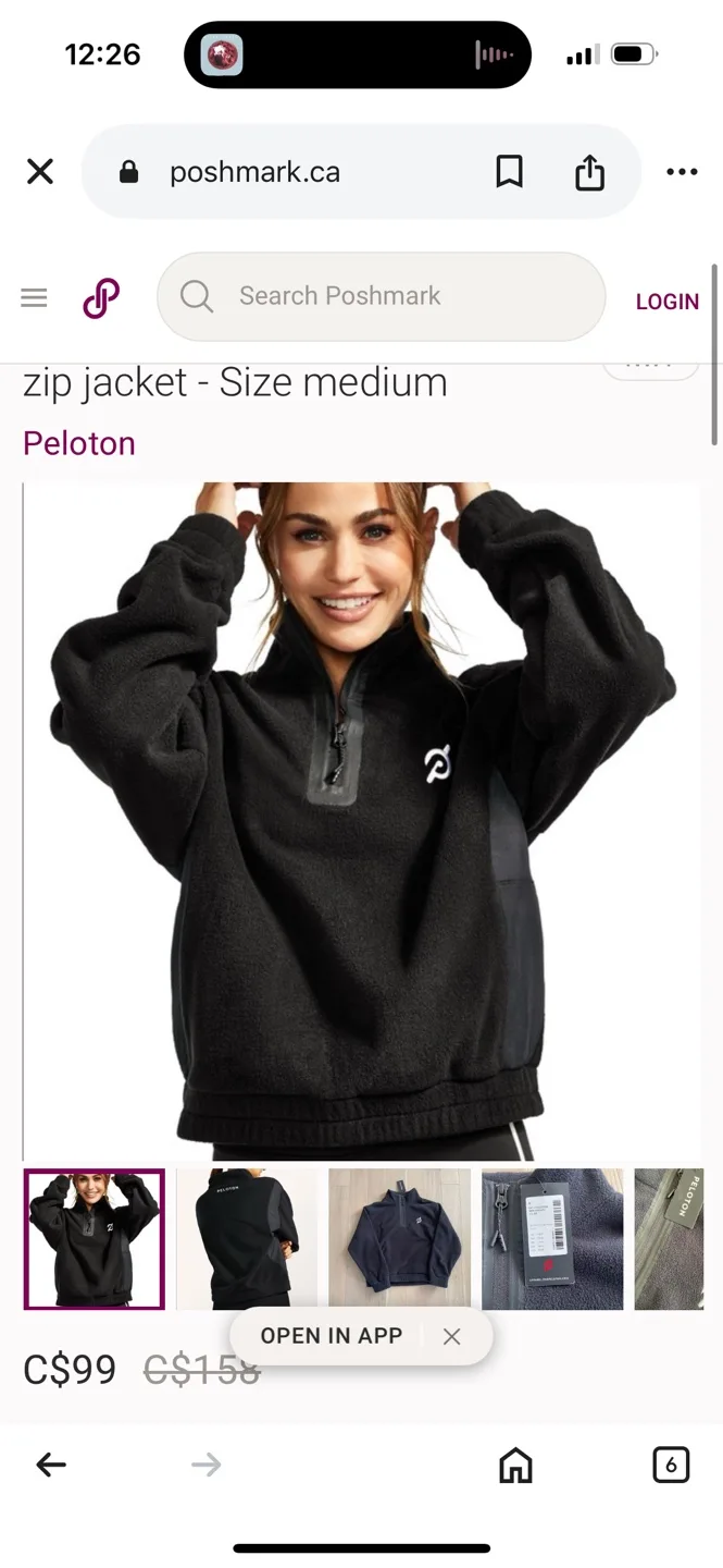 Peloton Black Fleece Quarter-Zip Jacket/ Sweater Size Small image indicator(6)
