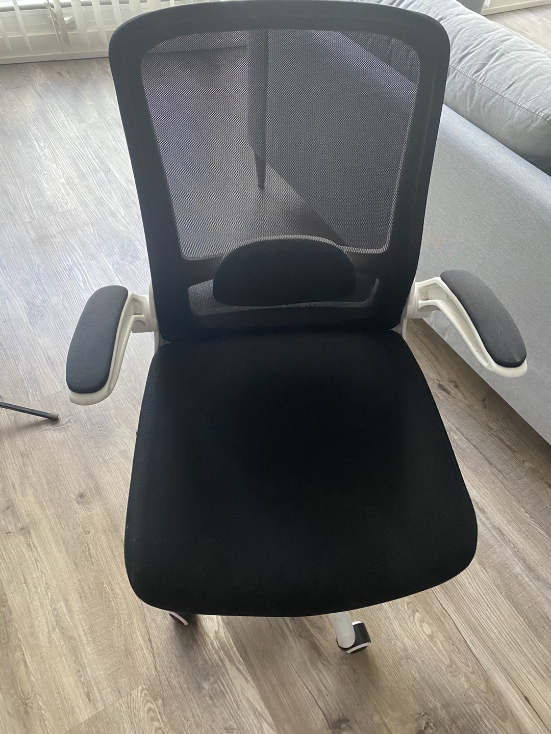 Black Mesh Office Chair with White Base