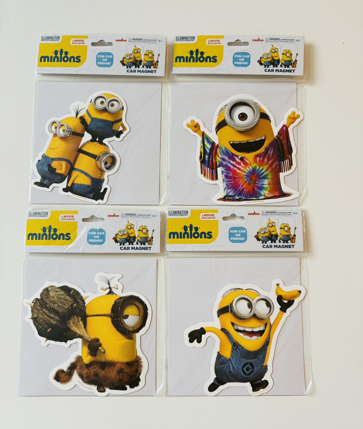 Minions Car or Fridge Magnets - Set of Four