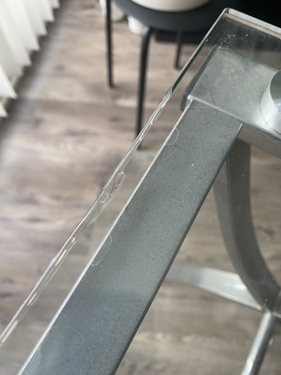 Glass-top Console Table with Chrome Frame - photo 2