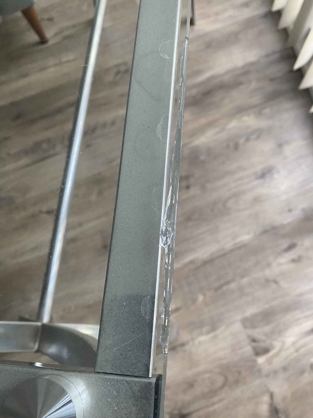 Glass-top Console Table with Chrome Frame - photo 3