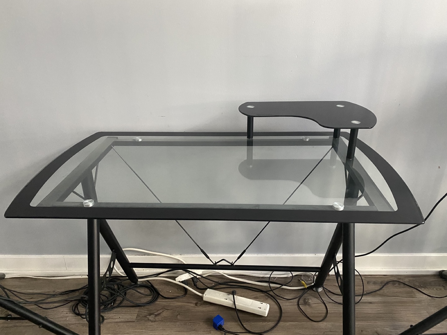 Glass computer desk