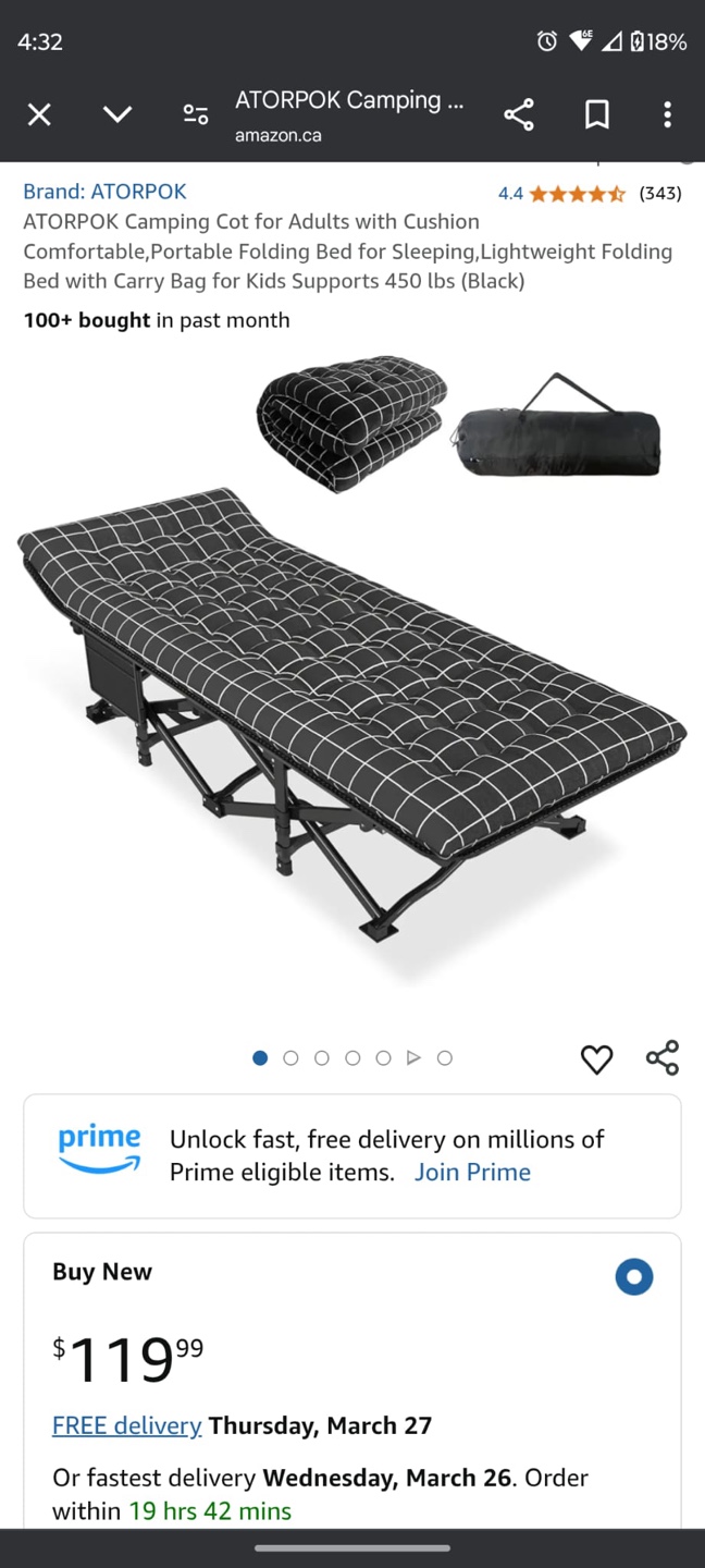 ATORPOK Camping Cot - Folding Bed with Carry Bag - photo 4