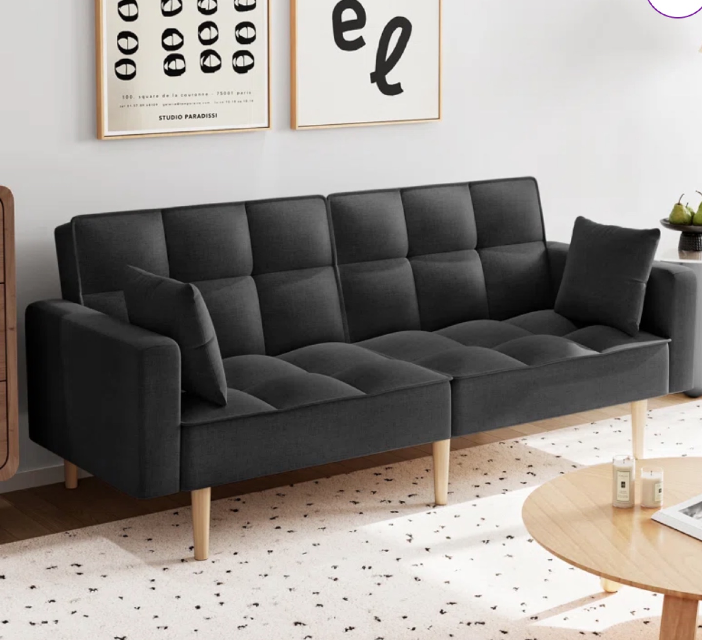 Mackenlie 78'' Wide Tufted Back Convertible Sofa - photo 4