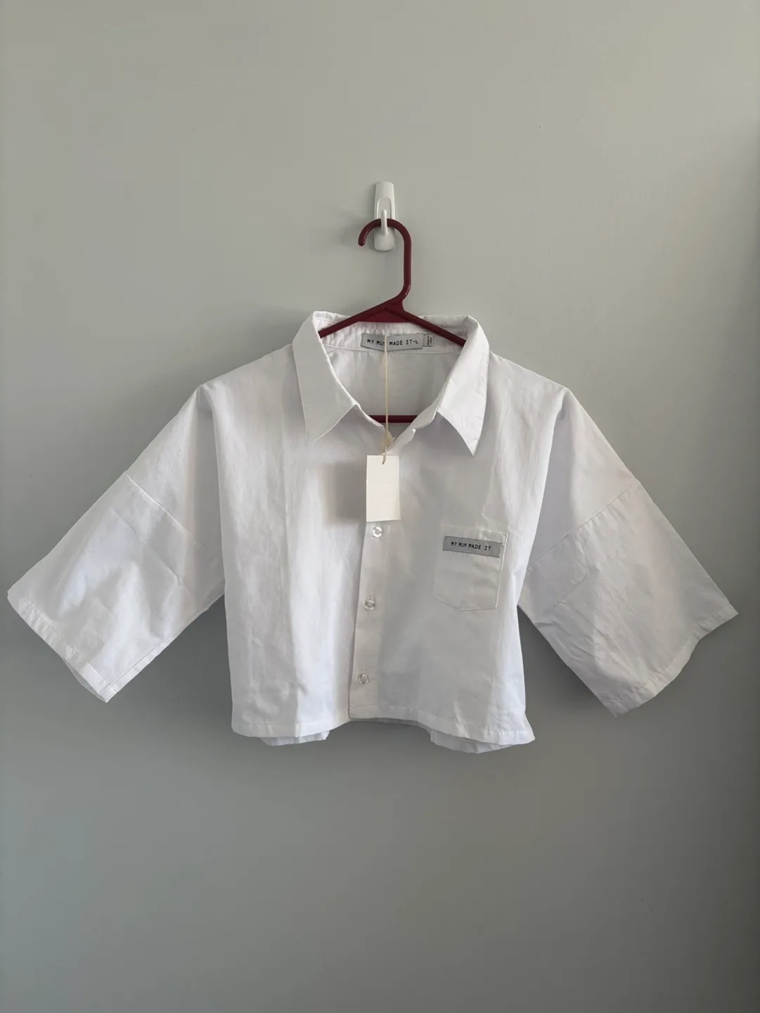 NWT My Mum Made It | Cropped Button-Up - L image indicator(3)