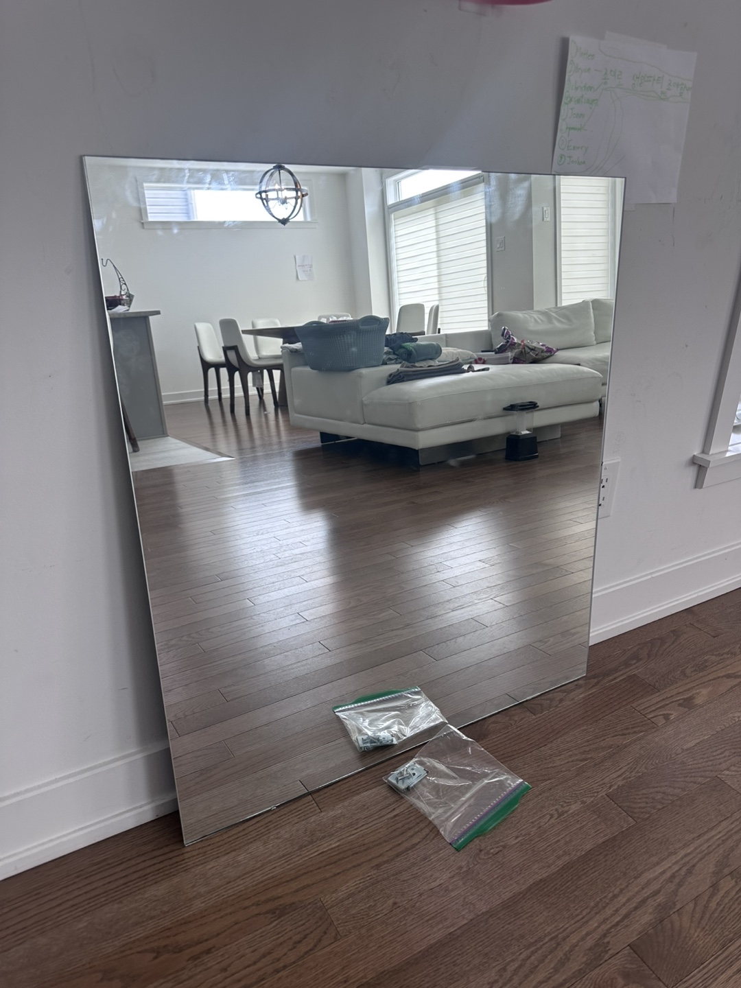 Large Rectangular Wall Mirror with Mounting Hardware