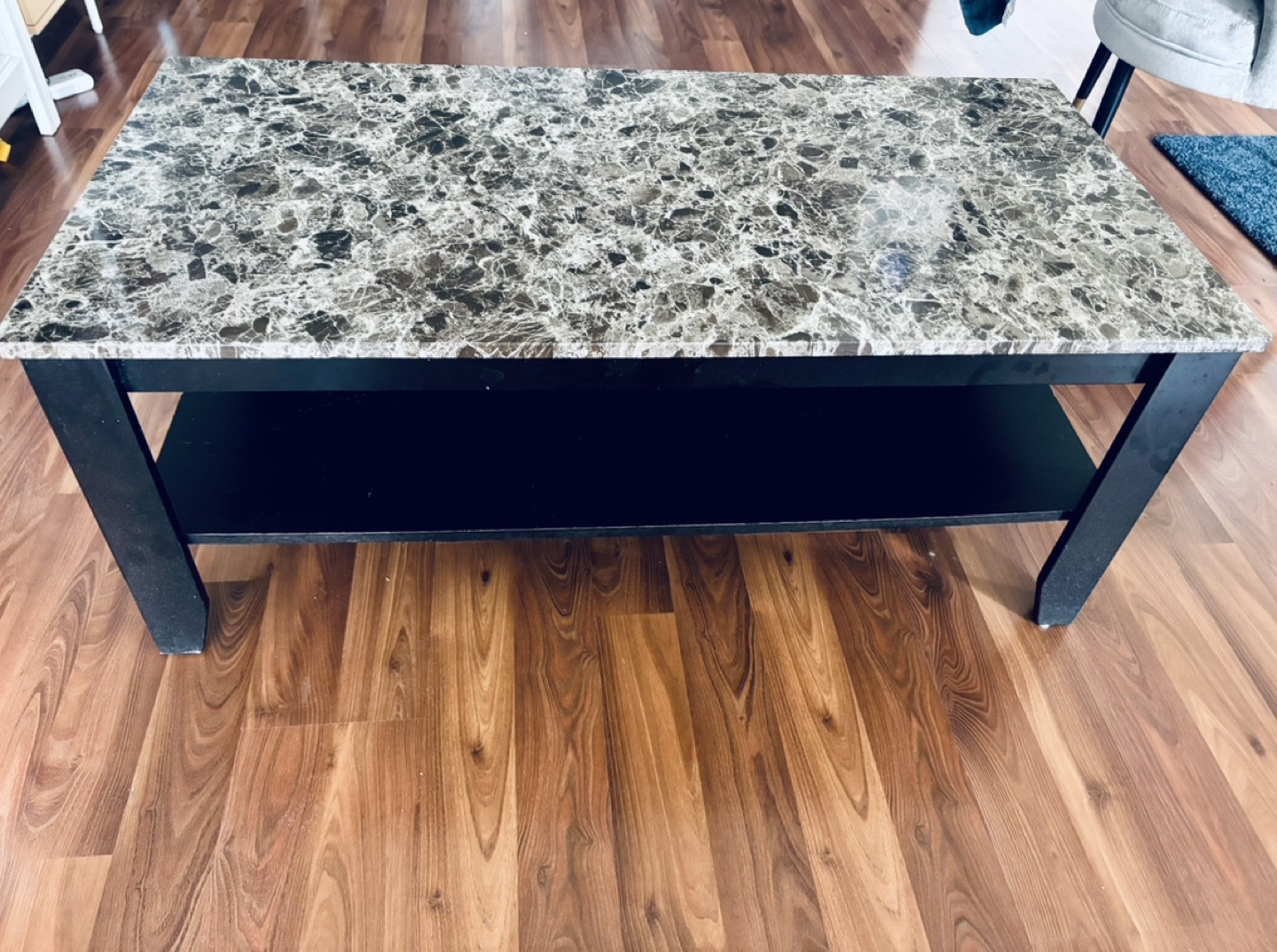Marble finish wooden centre table