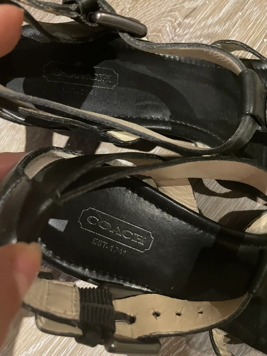 Coach Vivian Black Leather Sandals - Size 9B image indicator(3)
