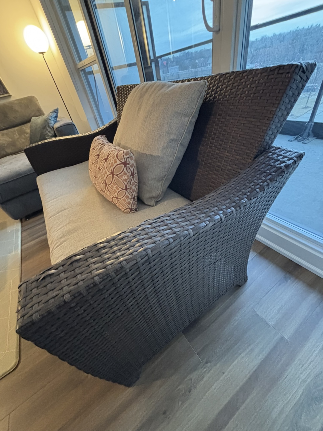 Resin Wicker Patio Loveseat with Cushions - photo 3