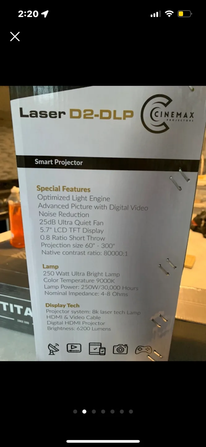 Cinemax Laser D2-DLP Smart Projector - New in Box image indicator(4)