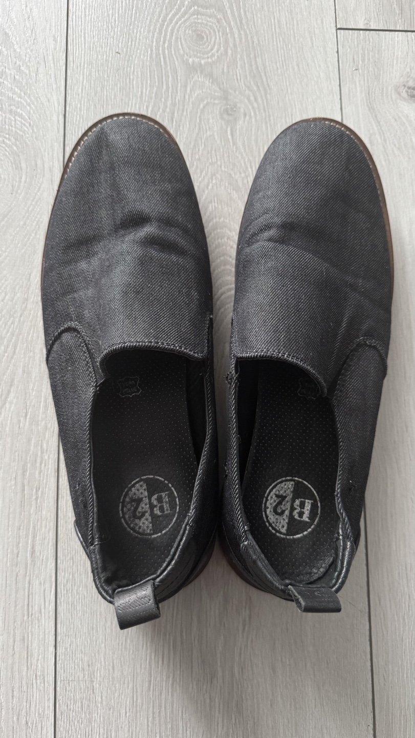 B2 Black Denim Slip-On Shoes